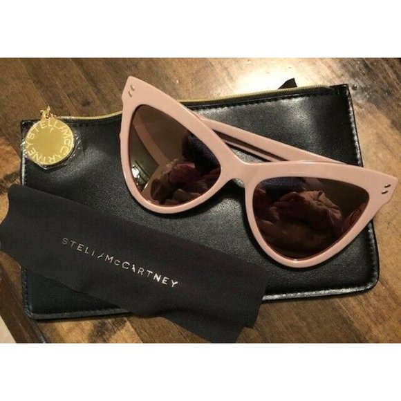 NEW STELLA MCCARTNEY GOLD MIRROR CAT BUTTERFLY EYE STYLE SUNGLASSES SC0034S003 - Picture 4 of 4